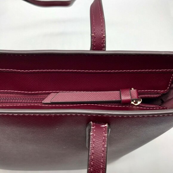 Kate Spade Dark Purple Saffiano Leather Brynn Tote Bag - Picture 11 of 11